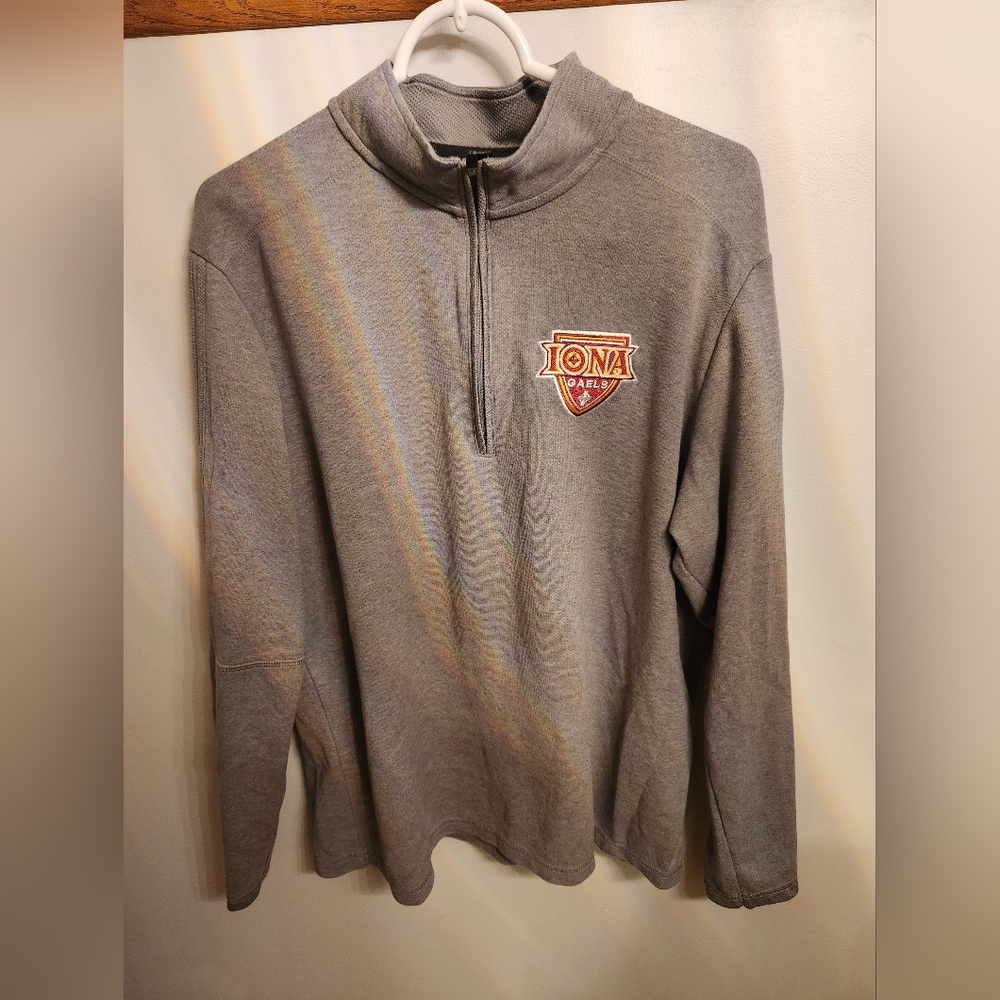 Gray Iona Gaels 50th Anniversary Quarter-Zip Pullover Large Adidas